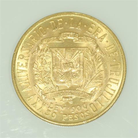 Dominikanische Republik/GOLD - 30 Pesos 1955, Mexico City,
