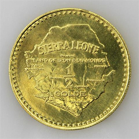 Sierra Leone/GOLD - 1/2 Golde 1966, 5. Jahrestag der Unabhängigkeit,