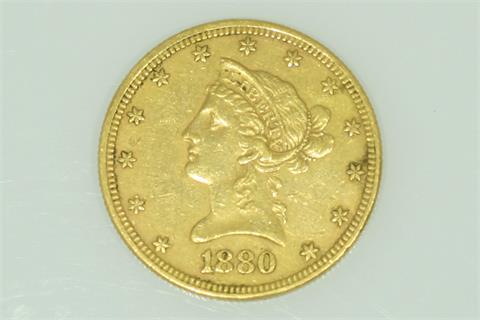 USA/GOLD - 10 Dollars 1880 Liberty Head,