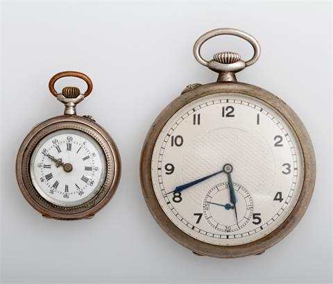 Konvolut: Eine Taschenuhr, Lepine, Silber 800 (auch SD), 1920/30er Jahre.