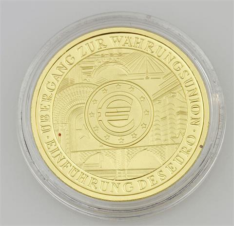 BRD/GOLD - 100 Euro Währungsunion 2002 A, 1/2 Unze Feingold,