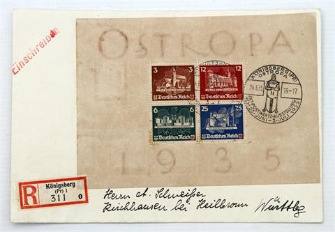 Dt. Reich - 1935, OSTROPA Block, portogerecht