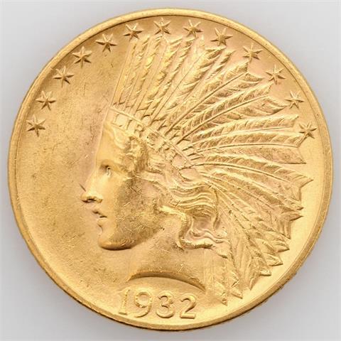 USA / Gold - 10 Dollars 1932, Indian Head, Philadelphia