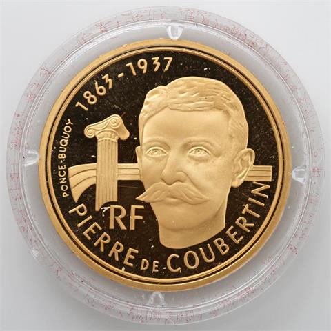 Frankreich / Gold - 500 Francs 1991, Olympische Winterspiele 1992 Albertville,