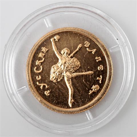 Russland / Gold - 25 Rubel 1993, Moskau, Ballerina,