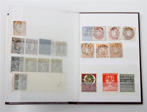 Briefmarken - Stempellot Marken und Briefstücke Sachsen, Deutsches Reich auch Bund.