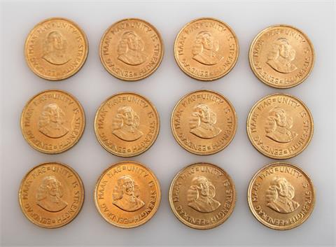 Südafrika/GOLD - 12 x 2 Rand,