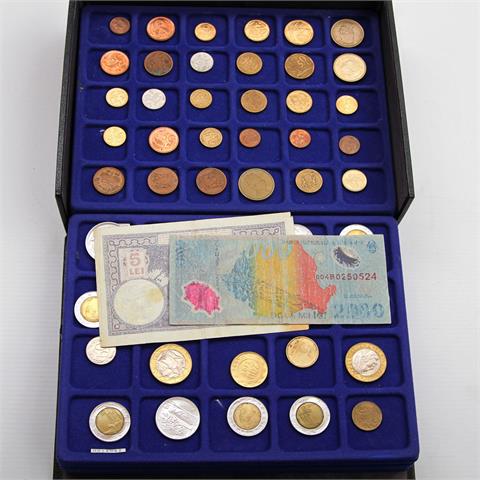 Weltmünzen - Kursmünzen in Schatulle. Schwerpunkt Südafrika sowie Ost- und Westeuropa,