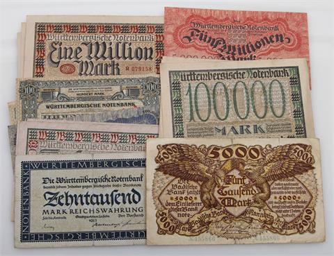 Banknoten Wüttemberg - 1923, 25 Scheine,