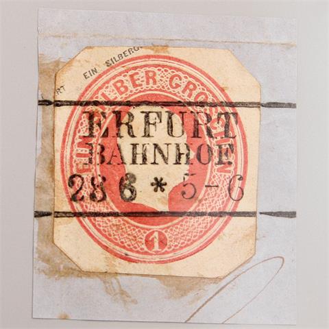 Preussen - 1853/60, Ganzsachenausschnitt zu 1 Groschen