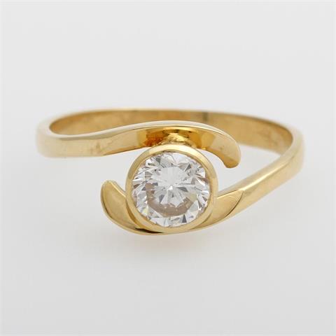 Solitär Ring, ca. 1,02ct., TW/ SI (EGL Expertise anbei).