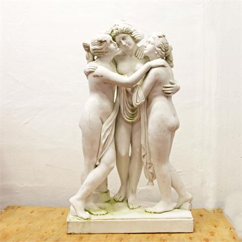 Große Skulpturengruppe  "Die drei Grazien", 20.Jh.