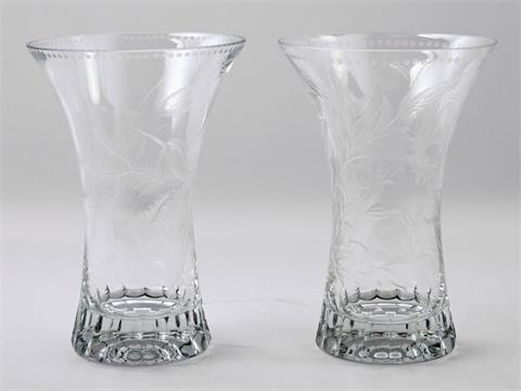 2 Vasen, Kristallglas, 20./21. Jh.
