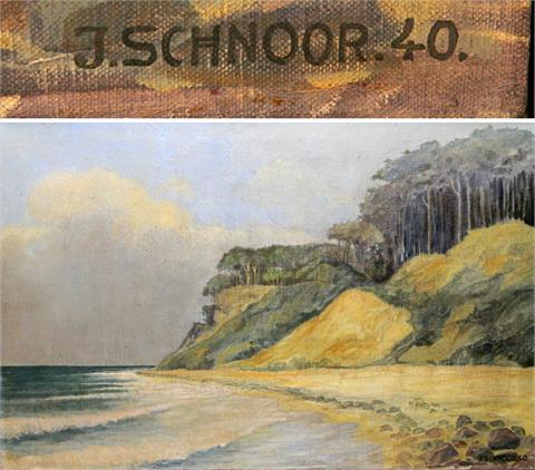 BEZ. J. SCHNOOR, 20. Jh.: Küstenpartie auf Rügen, (19)40.