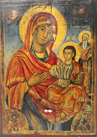 Ikone der Gottesmutter von Kasan. RUSSLAND, 19. Jh.