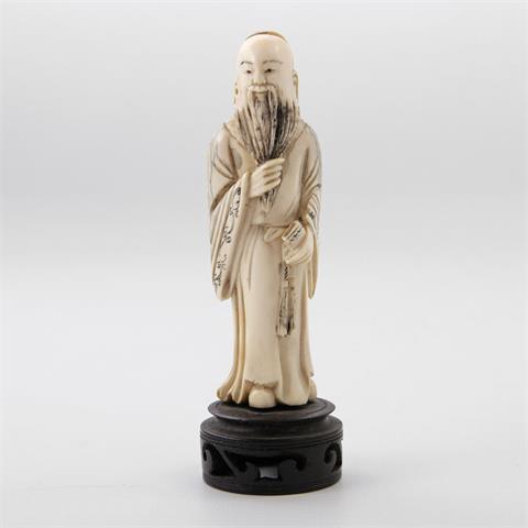Elfenbein-Statuette eines Unsterblichen. CHINA, um 1930