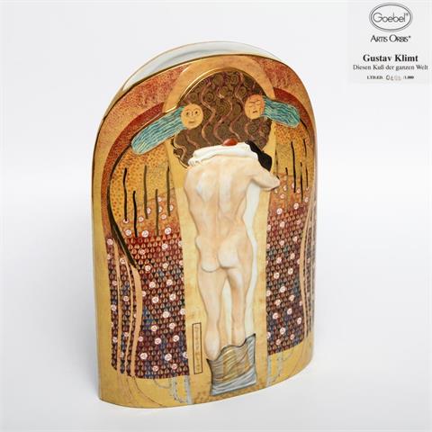 GOEBEL Artis Orbis, ellipsenförmige Vase mit Gustav Klimt-Motiv, 20. Jhd.