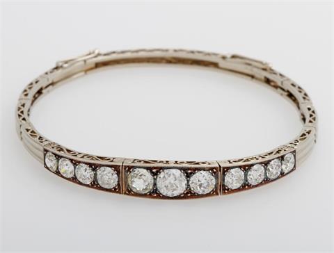 Armband mit Altschliff-Diamanten zus. ca. 6,2ct., W-TCR/ VS-SI (ein St. PI)