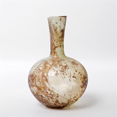Antike Flasche aus Glas. RÖMISCH, wohl 1.-2. Jh. n.Chr.
