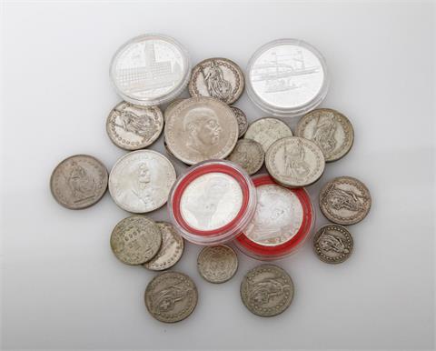 BRD / Schweiz - Silbermünzen und eine -medaille des 20. Jhdts,