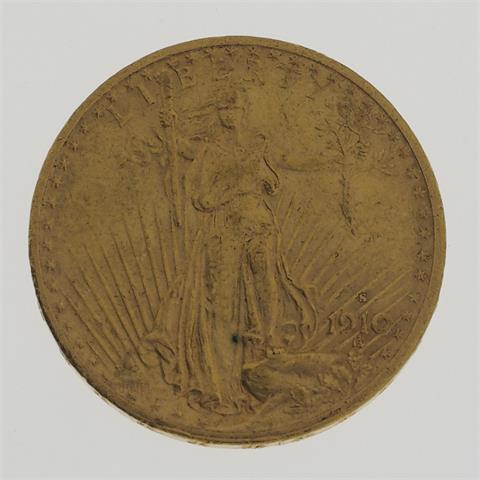 USA / Gold - 20 Dollars 1910 S, Saint-Gaudens,