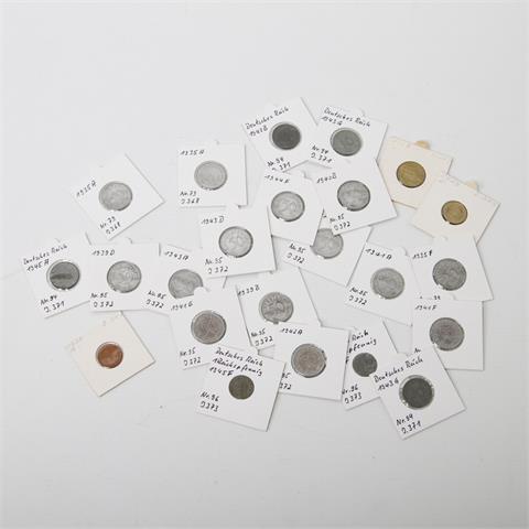 Dt. Reich - Sammlung von 23 Kleinmünzen,