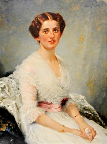 KIESEL, CONRAD (1846-1921): Bildnis der Irmgard Keyling im Alter von 26 Jahren (Gattin von Hermann Keyling, Berliner