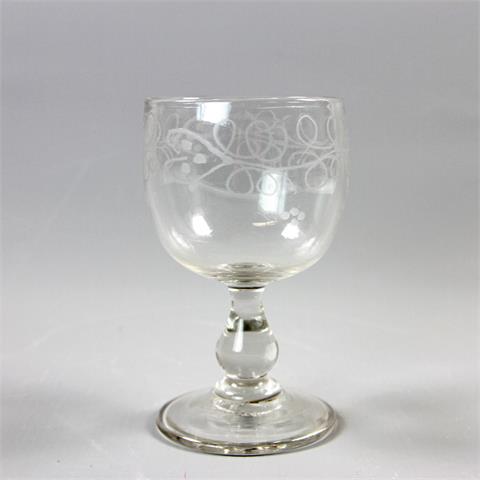 Weinglas, wohl deutsch 19. Jh., farbloses Glas.