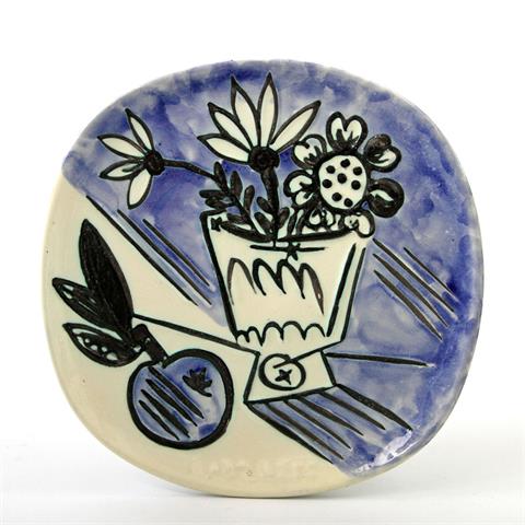 PICASSO, PABLO (NACH; 1881-1973)/MADOURA, VALLAURIS: Keramikteller "Bouquet à la Pomme".