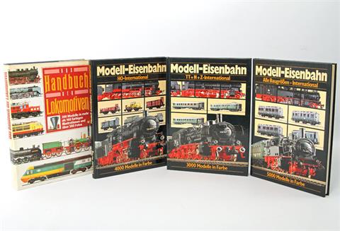 Konvolut von vier Modell-Eisenbahn Büchern,