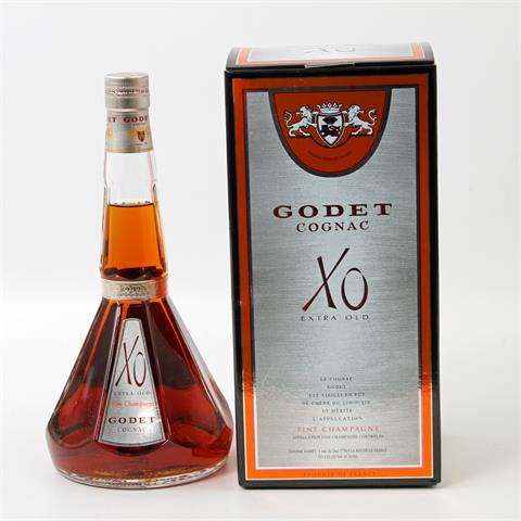 1 Flasche Godet Cognac, X.O, extra old,