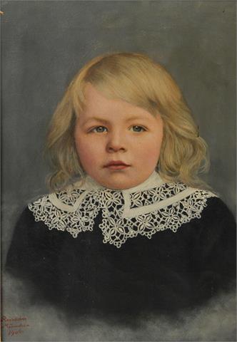 REISACHER, VITUS (1851-1913): Porträt eines blonden Knaben, 1906.