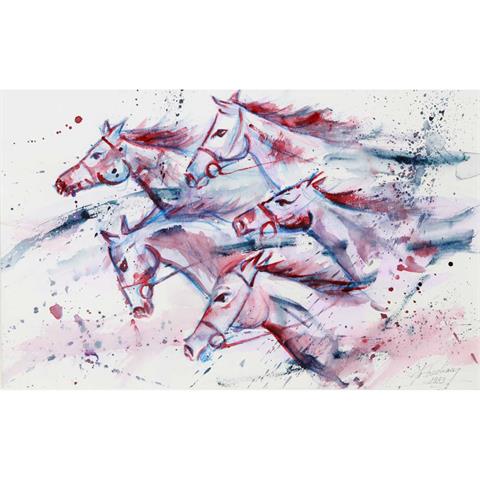 Galoppierende Pferde, dat. 1993.