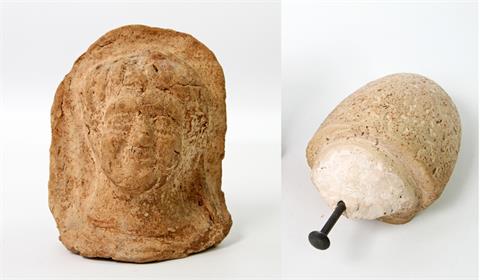 Kopfdarstellung eines Jünglings aus Terrakotta. GRIECHENLAND, um 450 v. Chr.