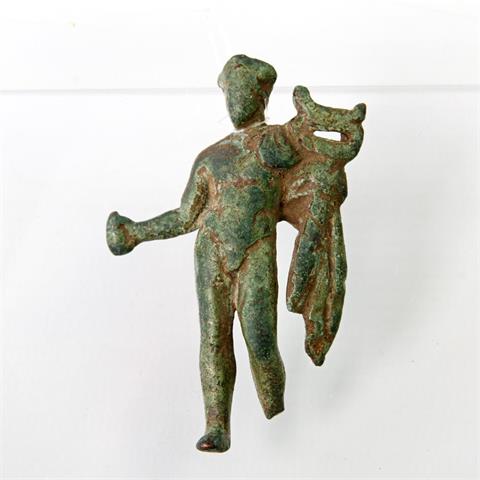 Kleine Hermes-Statuette aus Bronze. GRIECHISCH-RÖMISCH, 2. Jh. n.Chr.