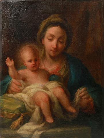 MENGS, ANTON RAPHAEL (1728-1779), UMKREIS: Madonna mit segnendem Christusknaben.