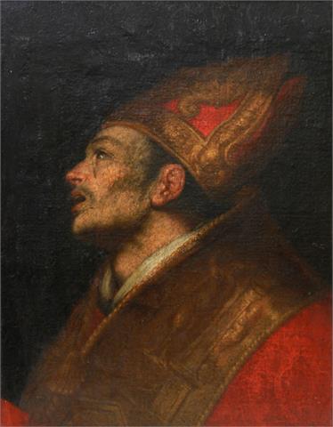 CARRACCI, ANNIBALE (1560-1609, NACHFOLGE), 18. Jh.: Trauernder Heiliger Bischof.