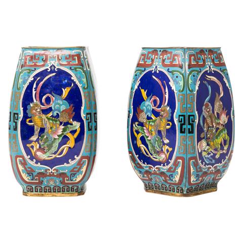 Paar exzellente Cloisonné-Vasen, CHINA, wohl 19. Jh.