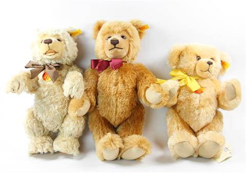 STEIFF drei Teddybären, u.a. mit Musik, 20.Jh.,