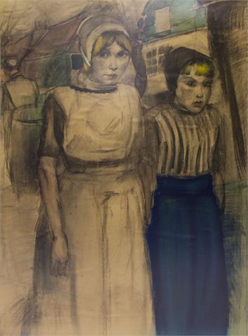 LEYDEN, ERNEST VAN ATTR. (1892-1969): Zwei holländische Bauernmädchen.