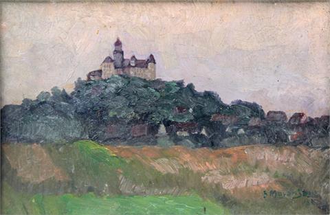 MAYER-SAHL (Deutscher Maler 1. Hälfte 20. Jh.): Darstellung einer Burg mit Dorf, 20. Jh.