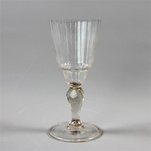 Kelchglas, wohl deutsch 18. Jh, farbloses Glas.