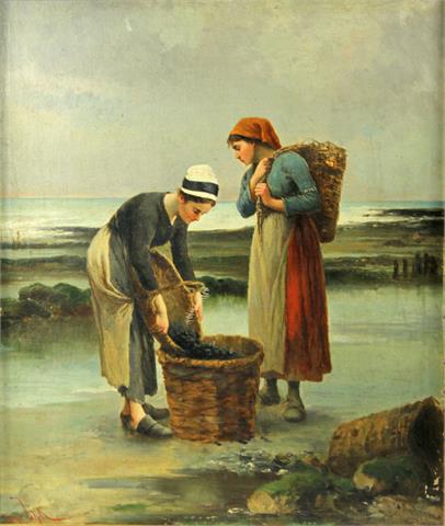VAN WYK, HENRI (1833 - ?): Muschelsucherinnen am Strand.