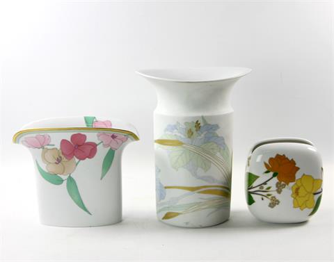 ROSENTHAL drei Design-Vasen, Mitte 20.Jh.,