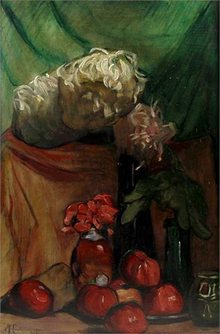 LAUTENSCHLAGER, MARIE (1859-1941): Großes Stillleben mit Blumen und Früchten