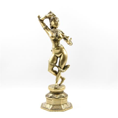 Skulptur einer Tänzerin aus Messing. INDIEN, 20. Jh.