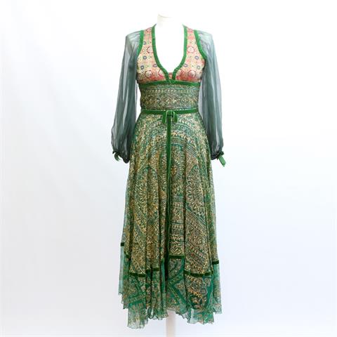 VINTAGE ca. 1975 Außergewöhnliches Kleid im orientalischem Stiil, Größe 36.