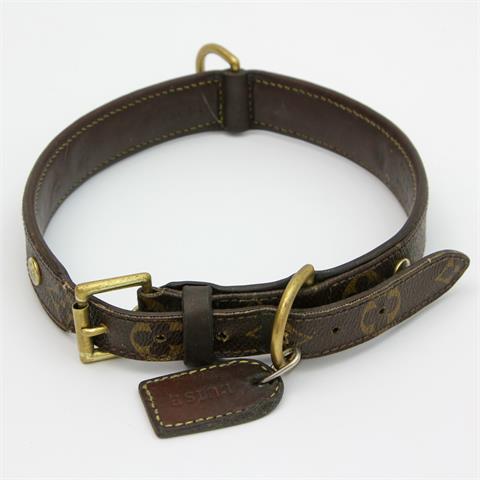 LOUIS VUITTON schickes Hundehalsband, Umfang ca. 53 cm, Koll. 2006.