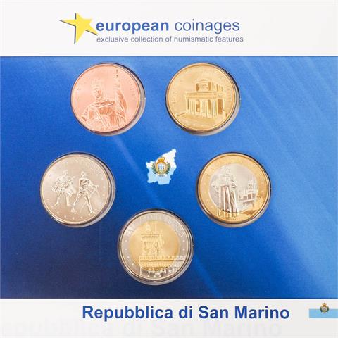 San Marino  - 5 Medaillen Thematik 'European Coinages',