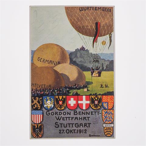 Gordon Bennett Wettfahrt Stuttgart 1912 - Frankierte und